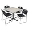 Cain Cain Square Table & Chair Set, Wood, Metal, Polypropylene Top TB4848PL44BK - alternate 1
